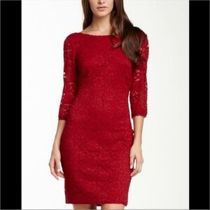 Red Lace Sheath Dress | Laundry by Shelli Segal